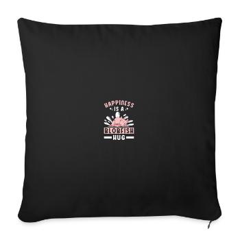 Blob-Fisch Blobfisch - Sofakissenbezug 45 x 45 cm - Schwarz - Vorne