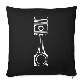 Kolben Motor V8 musclecar Auto Symbol Grafik Logo - Sofakissenbezug 45 x 45 cm - Schwarz - Vorne