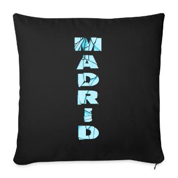Madrid Espagne City Font Skyline Accueil - Housse de coussin décorative 45 x 45 cm - noir - Devant