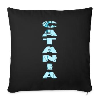 Catane Italie City Font Skyline Accueil - Housse de coussin décorative 45 x 45 cm - noir - Devant