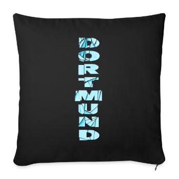 Dortmund Allemagne Ville Font Skyline Home - Housse de coussin décorative 45 x 45 cm - noir - Devant