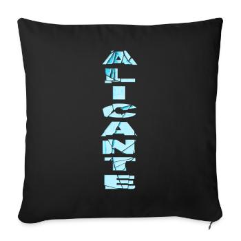 Alicante Espagne City Font Skyline Accueil - Housse de coussin décorative 45 x 45 cm - noir - Devant