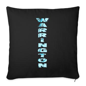 Warrington England UK City Font Skyline Home - Sofa pillowcase 17,3'' x 17,3'' (45 x 45 cm) - black - Front