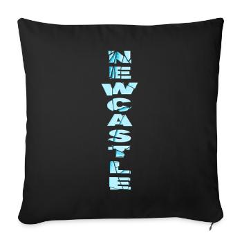 Newcastle Angleterre UK City Font Skyline Accueil - Housse de coussin décorative 45 x 45 cm - noir - Devant