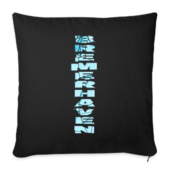 Bremerhaven Allemagne City Font Skyline - Housse de coussin décorative 45 x 45 cm - noir - Devant