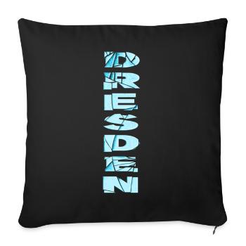 Dresde Allemagne City Font Skyline Accueil - Housse de coussin décorative 45 x 45 cm - noir - Devant