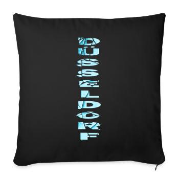 Dusseldorf Germany City Font Skyline - Sofa pillowcase 17,3'' x 17,3'' (45 x 45 cm) - black - Front
