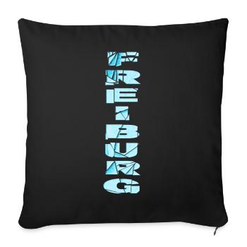 Freiburg Germany City Font Skyline Home - Sofa pillowcase 17,3'' x 17,3'' (45 x 45 cm) - black - Front