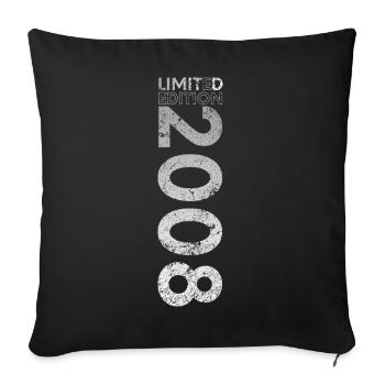 Limited Edition 2008 18th Birthday Gift - Sofa pillowcase 17,3'' x 17,3'' (45 x 45 cm) - black - Front