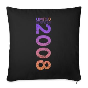 Limited Edition 2008 18th Birthday Gift - Sofa pillowcase 17,3'' x 17,3'' (45 x 45 cm) - black - Front