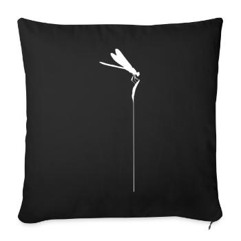 Zen Dragonfly - Minimalist Kachimushi Spirit - Housse de coussin décorative 45 x 45 cm - noir - Devant