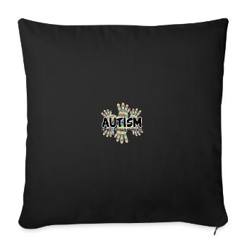 Autism Awareness Support Educate Advocate - Sofa pillowcase 17,3'' x 17,3'' (45 x 45 cm) - black - Front