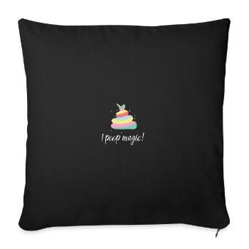 I poop magic unicorn glitter - Sofa pillowcase 17,3'' x 17,3'' (45 x 45 cm) - black - Front
