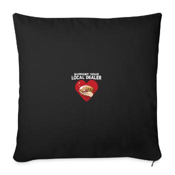 Support your local Döner Kebab Dealer - Sofa pillowcase 17,3'' x 17,3'' (45 x 45 cm) - black - Front