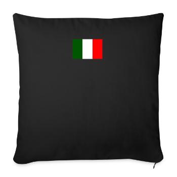 Drapeau italien brillant au centre de la poitrine - Housse de coussin décorative 45 x 45 cm - noir - Devant