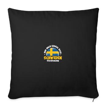Nur noch einmal Schweden Flagge Urlaub Geschenk - Sofakissenbezug 45 x 45 cm - Schwarz - Vorne