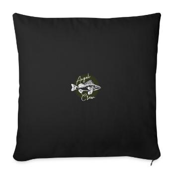 Équipage de pêche Pêche Accessoires Cadeau - Housse de coussin décorative 45 x 45 cm - noir - Devant