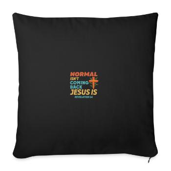 Only Jesus Comes Back Revelation 14 - Sofa pillowcase 17,3'' x 17,3'' (45 x 45 cm) - black - Front