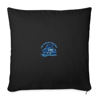 Leicht abgelenkt durch einen Muldenkipper - Sofakissenbezug 45 x 45 cm - Schwarz - Vorne