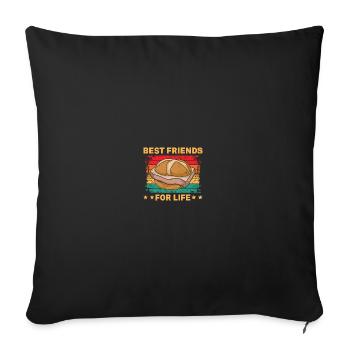 Leberkäse Meilleurs amis pour la vie - Housse de coussin décorative 45 x 45 cm - noir - Devant