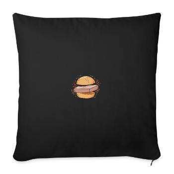 Leberkäse Fleischkäse Brötchen Fan - Sofa pillowcase 17,3'' x 17,3'' (45 x 45 cm) - black - Front