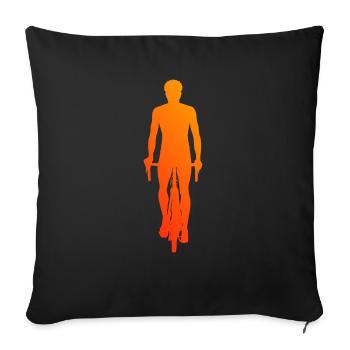 Bicycle Cyclist Men Bicycle Cycling - Sofa pillowcase 17,3'' x 17,3'' (45 x 45 cm) - black - Front