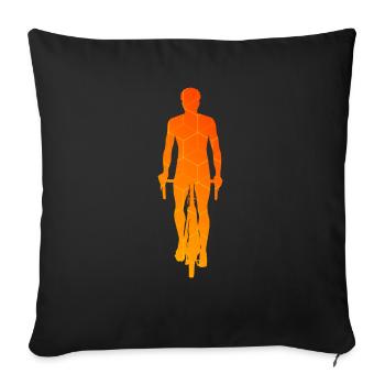 Mountain Bike Men's Velo Bicycle Cycling - Sofa pillowcase 17,3'' x 17,3'' (45 x 45 cm) - black - Front