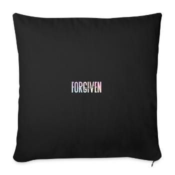 Forgiven Not Perfect Church Jesus Christ - Sofa pillowcase 17,3'' x 17,3'' (45 x 45 cm) - black - Front