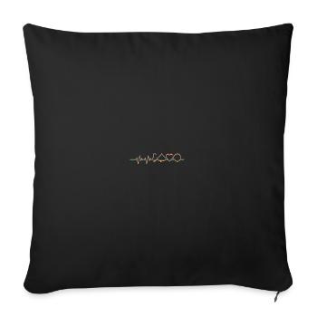 Sheep's Head Symbols Sheep's Head Heartbeat Heartbeat - Sofa pillowcase 17,3'' x 17,3'' (45 x 45 cm) - black - Front