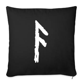Elder Futhark Rune Ansuz - Letter A - Sofa pillowcase 17,3'' x 17,3'' (45 x 45 cm) - black - Front
