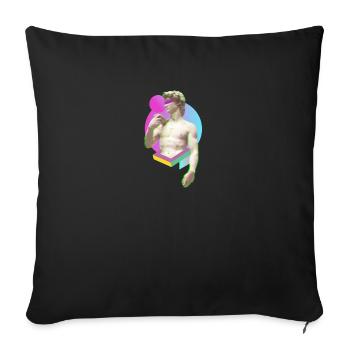 Michel-Ange David Statue Moderne Urbain Cadeau - Housse de coussin décorative 45 x 45 cm - noir - Devant