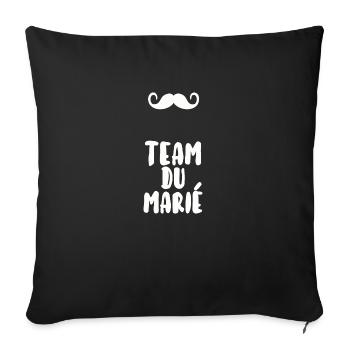 Team du marié - Housse de coussin décorative 45 x 45 cm - noir - Devant