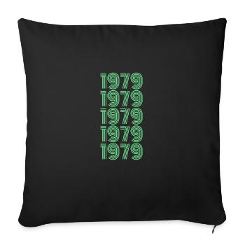 Année 1979 - Housse de coussin décorative 45 x 45 cm - noir - Devant