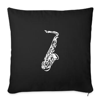 Saxophone - saxophone a woodwind instrument - Sofa pillowcase 17,3'' x 17,3'' (45 x 45 cm) - black - Front