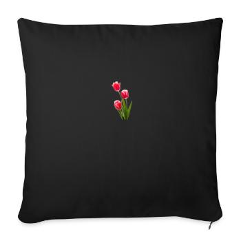Tulipe / tulipe - Housse de coussin décorative 45 x 45 cm - noir - Devant