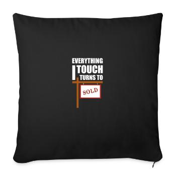 Broker Real Estate Agent Seller Gift - Sofa pillowcase 17,3'' x 17,3'' (45 x 45 cm) - black - Front