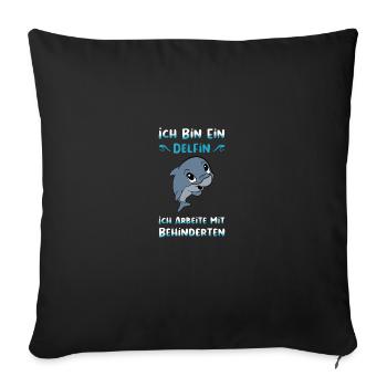 Behindert Rollstuhlfahrer Handicap Humor Geschenk - Sofakissenbezug 45 x 45 cm - Schwarz - Vorne