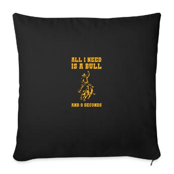 Rodeo Cowboy Stierreiter Reiten Geschenk - Sofakissenbezug 45 x 45 cm - Schwarz - Vorne