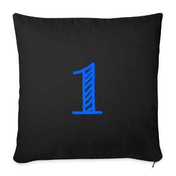 1. 1 AN. 1er ANNIVERSAIRE. ANNIVERSAIRE 1 AN - Housse de coussin décorative 45 x 45 cm - noir - Devant