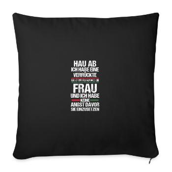 Magyars Hongrie - Housse de coussin décorative 45 x 45 cm - noir - Devant