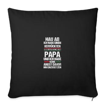 Magyar Papa Père Hongrie - Housse de coussin décorative 45 x 45 cm - noir - Devant