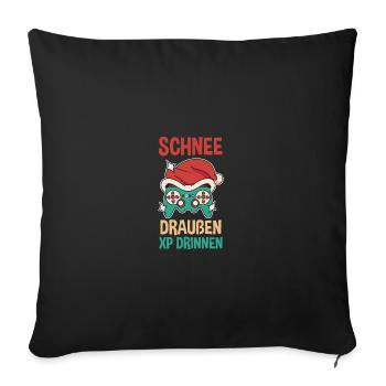 Père Noël Gaming Noël Noël - Housse de coussin décorative 45 x 45 cm - noir - Devant