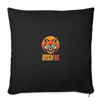 Vintage Fuchs Tanzpaar Discofox Turnier - Sofakissenbezug 45 x 45 cm - Schwarz - Vorne