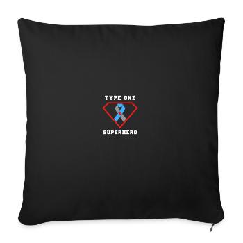 Type One Superhero Diabetes Type 1 Awareness - Sofakissenbezug 45 x 45 cm - Schwarz - Vorne