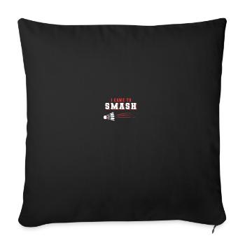 I Came To Smash - Badminton Player Shuttlecock - Sofakissenbezug 45 x 45 cm - Schwarz - Vorne