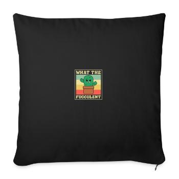 What the Fucculent Retro Cactus Succulent - Sofakissenbezug 45 x 45 cm - Schwarz - Vorne