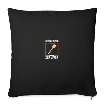 Wooden Spoon Survivor - Funny Italian - Sofakissenbezug 45 x 45 cm - Schwarz - Vorne
