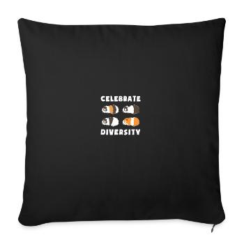 Cute Celebrate Diversity Guinea Pig Owner - Sofakissenbezug 45 x 45 cm - Schwarz - Vorne