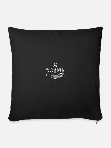 0% Vegetarian - Zero Percent Vegetarian - Sofakissenbezug 45 x 45 cm - Schwarz