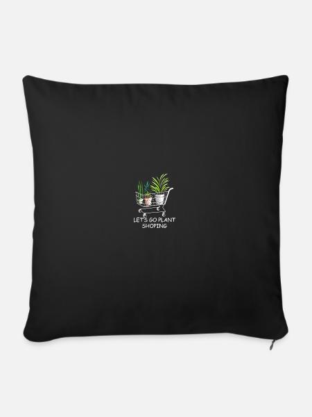 Let's Go Plant Shopping - Plant Shopping - Sofakissenbezug 45 x 45 cm - Schwarz
